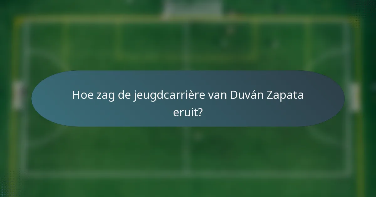 Hoe zag de jeugdcarrière van Duván Zapata eruit?