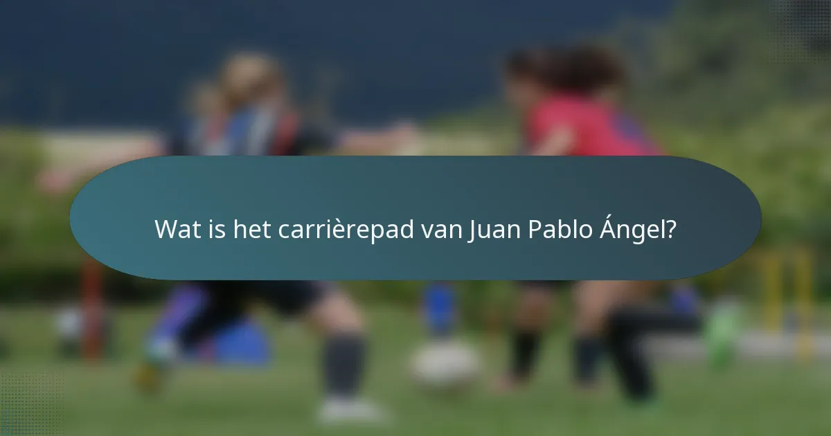 Wat is het carrièrepad van Juan Pablo Ángel?