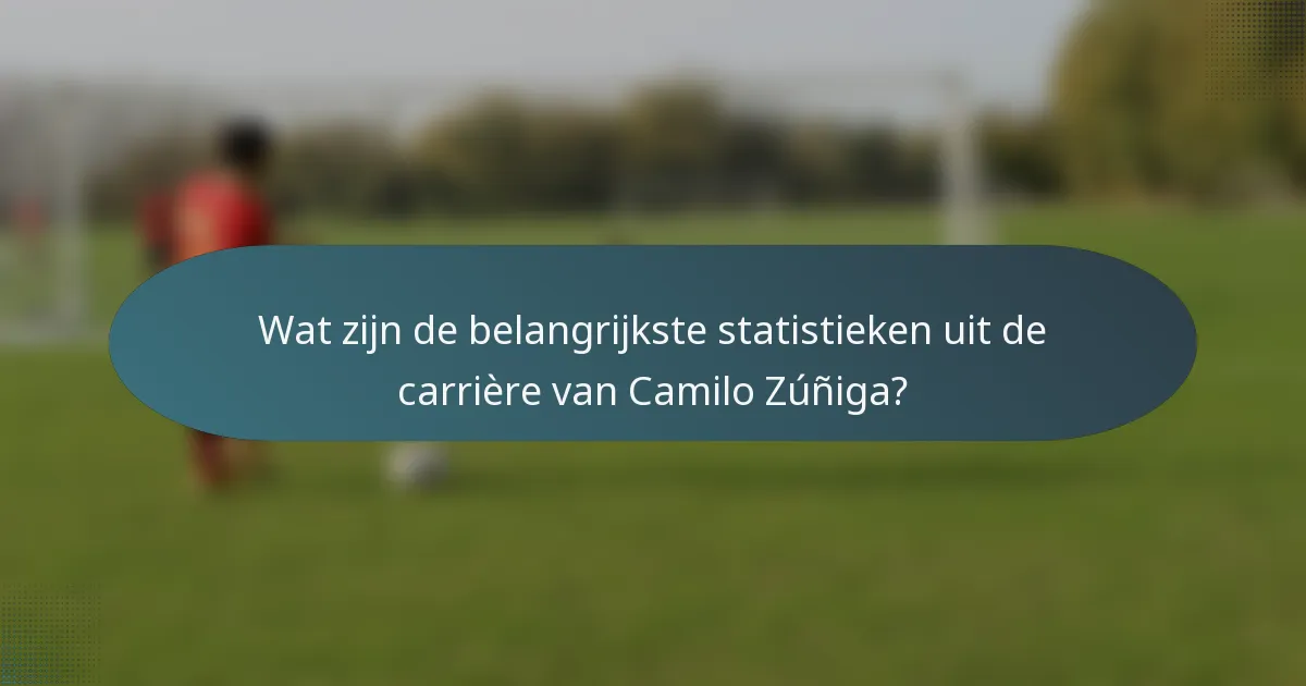 Wat zijn de belangrijkste statistieken uit de carrière van Camilo Zúñiga?